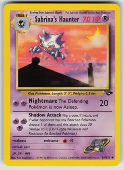 Sabrina's Haunter 55/132 Uncommon Gym Challenge Pokemon Unlimited Near Mint - Image 1