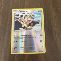 Pokemon TCG - Meowth - 80/99 - Next Destinies - LP Mirror Reverse Holo (2012) - Image 2