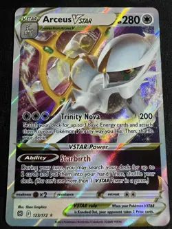 Pokemon TCG 2022 Arceus VSTAR 123/172 Swsh09: Brilliant Stars Holo NM - Image 1
