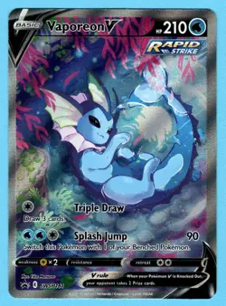 2021 Pokemon Vaporeon V SWSH181 SWSH Promo Holo 210 HP Basic English - Image 1