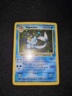 Pokemon TCG Vaporeon Jungle 12/64 Holo Unlimited Holo Rare - Image 1