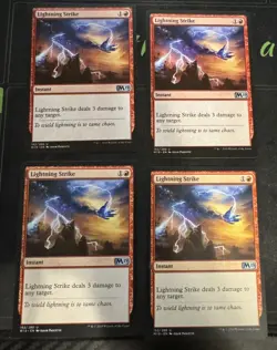 Lightning Strike X4 M19 Core Set 2019 Magic the Gathering MTG - Image 1