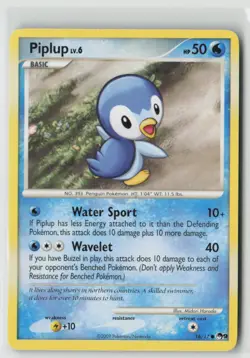 Piplup 16/17 Common POP Series 9 Pokemon Heavily Played - Image 1