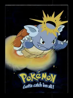 🦉 1999 Topps Pokemon Animation Series 1 E8 of 12 #08 Warturtle Foil Blue Logo - Image 1