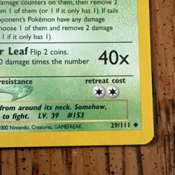 The Pokemon Company Bayleef Neo Genesis 1st Ed 29/111 80 HP Unc English - Image 4