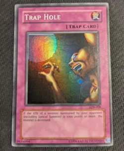 Yugioh Trap Hole LOB-058 Super Rare OG 2002 USA NM/M! - Image 1