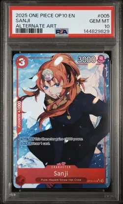 2025 ONE PIECE OP10-ROYAL BLOOD ALTERNATE ART #005 SANJI PSA 10 - Image 1