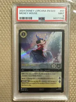 Disney Sorcerer Mickey Mouse Lorcana EN 2024 D23 Promo Foil #07 PSA 9 Mint - Image 1
