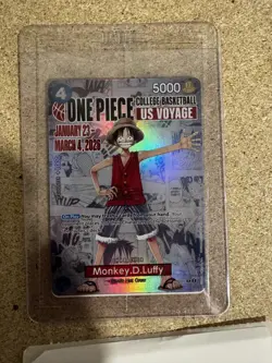 One Piece CCG Monkey D. Luffy P-055 US Voyage College Basketball Promo Sealed - Image 1