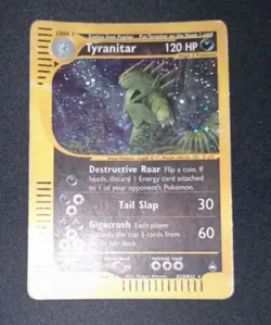 Pokemon Card- Tyranitar-Aquapolis-Holo-H28/H32-Rare-NoCrystal-ENG-PLAYED-SWIRL - Image 4