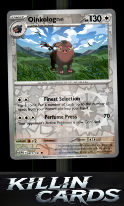 Reverse Holofoil Oinkologne 072/091 Pokemon Uncommon SV: Paldean Fates Card NM - Image 1