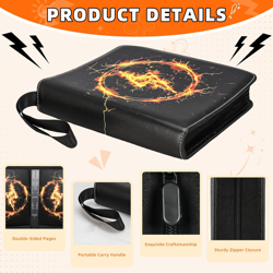 Jumbo Card Binder Compatible with Pokemon XL Jumbo Cards, 100 Pockets Zip Tradin - Image 3
