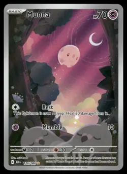 Pokemon Cards Munna 116/086 Black Bolt Holo Illustration Rare NM - Image 1