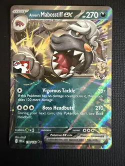Arven's Mabosstiff ex 139 pokemon destined rivals Play Stamp NM - Image 1