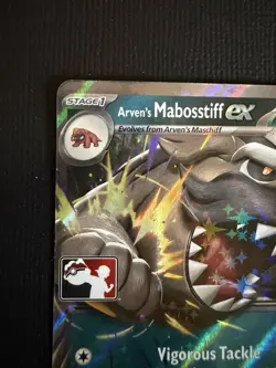 Arven's Mabosstiff ex 139 pokemon destined rivals Play Stamp NM - Image 2