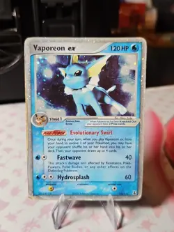 Vaporeon ex 110/113 Delta Species Holo Rare Pokemon TCG Heavily Damaged - Image 1