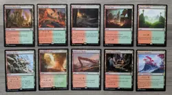 MTG Magic Set of 10 Gruul Dual Lands Commander Deck Staples Green Red Mana - Image 1