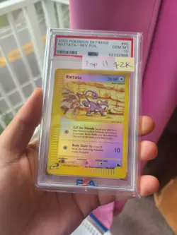 2003 Pokemon Skyridge Rattata #90 Reverse Foil Holo PSA 10 - Low Pop - Pop 11 - Image 1