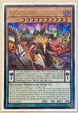 Yugioh! 1x Nervedo the Shadebeast Power Patron BLZD-EN011 Ultra Rare 1st Ed NM - Image 1
