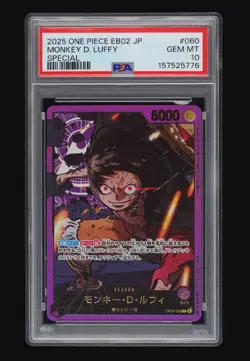 PSA 10 Luffy OP05-060 EB02 Parallel Anime 25th Collection ONE PIECE Japanese - Image 1