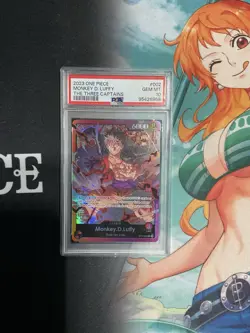 2023 ONE PIECE ULTRA DECK ST10-THE THREE CAPTAINS #002 MONKEY D. LUFFY PSA 10 - Image 1