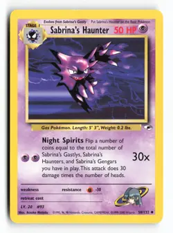 Sabrina's Haunter 058/132 Gym Heroes Unlimited Uncommon Pokemon TCG Card NM - Image 1