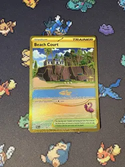 Pokemon Cards Beach Court 263/182 Gold Secret Rare Paradox Rift - (NM) #2 - Image 1