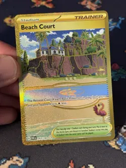 Pokemon Cards Beach Court 263/182 Gold Secret Rare Paradox Rift - (NM) #2 - Image 2