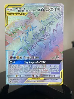 Pokemon TCG Moltres & Zapdos & Articuno GX Hidden Fates 69/68 - Image 1