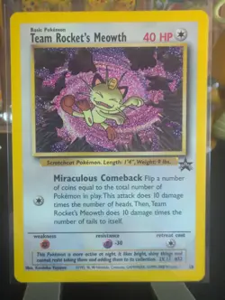 Pokemon TCG Team Rockets Meowth #18 Black Star Promo WOTC NM - Image 2
