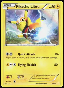 Pikachu Libre 30/30 Holo XY Trainer Kit: Pikachu Libre Pokemon MP - Image 1