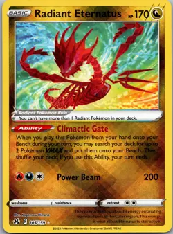 Radiant Eternatus 105/159 Radiant Rare Crown Zenith 2023 Near Mint - Image 1