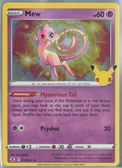 Mew 011/025 Holo Rare Celebrations 25th Anniversary Pokemon NM - Image 1