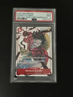 2025 ONE PIECE 3RD ANNIVERSARY TOURNAMENT 3 BROTHERS #012 MONKEY D LUFFY PSA 9 - Image 1