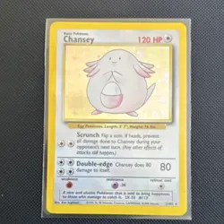 Pokemon Chansey (Holo Rare) 3/102 Base Set 1999 Basic 120 HP Wizards TCG Card - Image 1