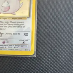 Pokemon Chansey (Holo Rare) 3/102 Base Set 1999 Basic 120 HP Wizards TCG Card - Image 4