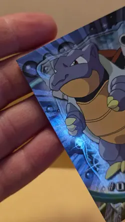Pokemon TCG Blastoise 09 Silver Foil Card 1999 Topps TV Series Black Label LP - Image 2