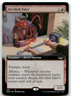 Devilish Valet (Extended Art) #423 (Foil) (LP) Streets New Capenna SNC Magic MTG - Image 1