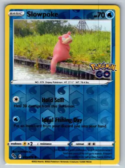 Slowpoke 019/078 Common Pokemon GO Pokemon Reverse Holo Near Mint - Image 1