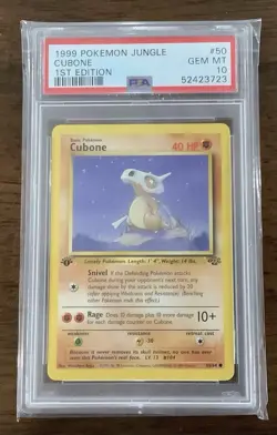 1999 Pokemon Jungle 1st Edition Cubone #50 PSA 10 Gem Mint - Image 1