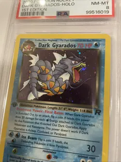 🌈Dark Gyarados 1st Edition Pokemon Team Rocket 8/82 Holo RARE 🦄 PSA 8 - Image 4