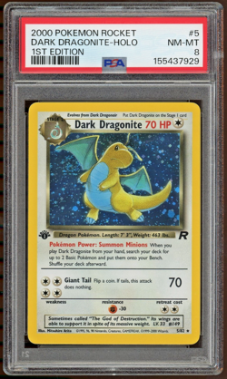 2000 POKEMON ROCKET 1ST EDITION #5 DARK DRAGONITE HOLO PSA 8 NM - Image 1