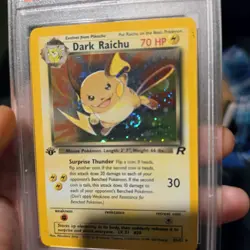2000 Pokemon Team Rocket Dark Raichu Rare Swirl 1st Edition Holo #83 NM-MT PSA 8 - Image 1