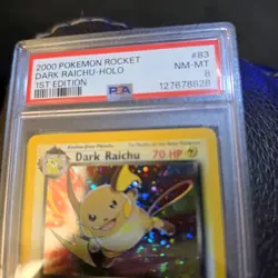 2000 Pokemon Team Rocket Dark Raichu Rare Swirl 1st Edition Holo #83 NM-MT PSA 8 - Image 3