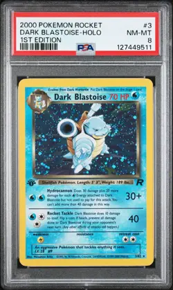 2000 POKEMON ROCKET 1ST EDITION #3 DARK BLASTOISE-HOLO PSA 8 - Image 1