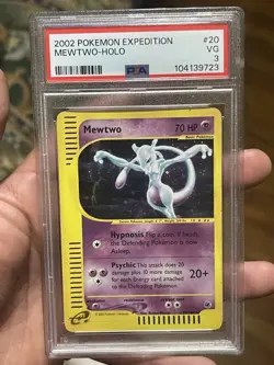 2002 POKEMON EXPEDITION BASE SET #20 MEWTWO HOLO RARE ENGLISH PSA 3 - Image 1