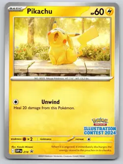 Pikachu (Illustration Contest 2024) 214 Scarlet & Violet Promo Pokemon NM - LP - Image 1