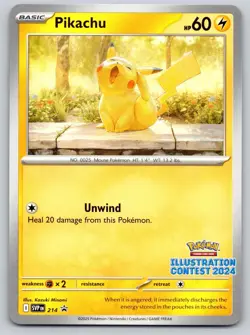 Pikachu (Illustration Contest 2024) 214 Scarlet & Violet Promo Pokemon NM - LP - Image 1