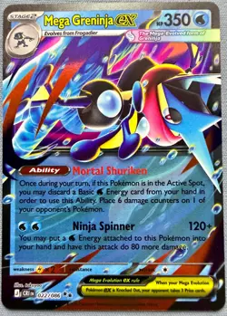 Mega Greninja EX 022/086 - NM - Pokemon TCG ME04: Chaos Rising (CRI) conTENder! - Image 1