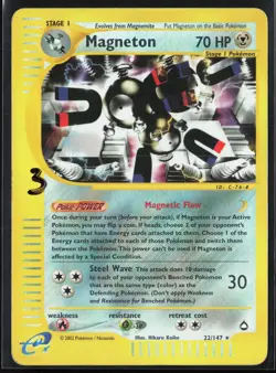 #3 Magneton 22/147 Aquapolis 2002 Reverse Holo Rare Vintage E-Series Pokemon - Image 1
